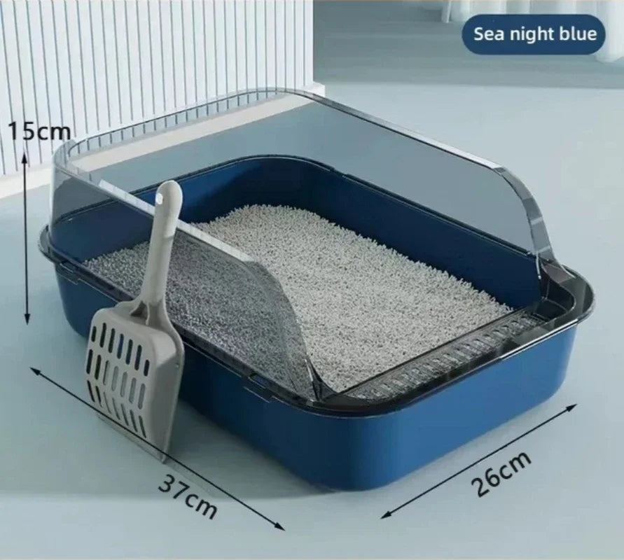 Spacious Cat Litter Box - Anti-Splash Design for Easy Cleaning