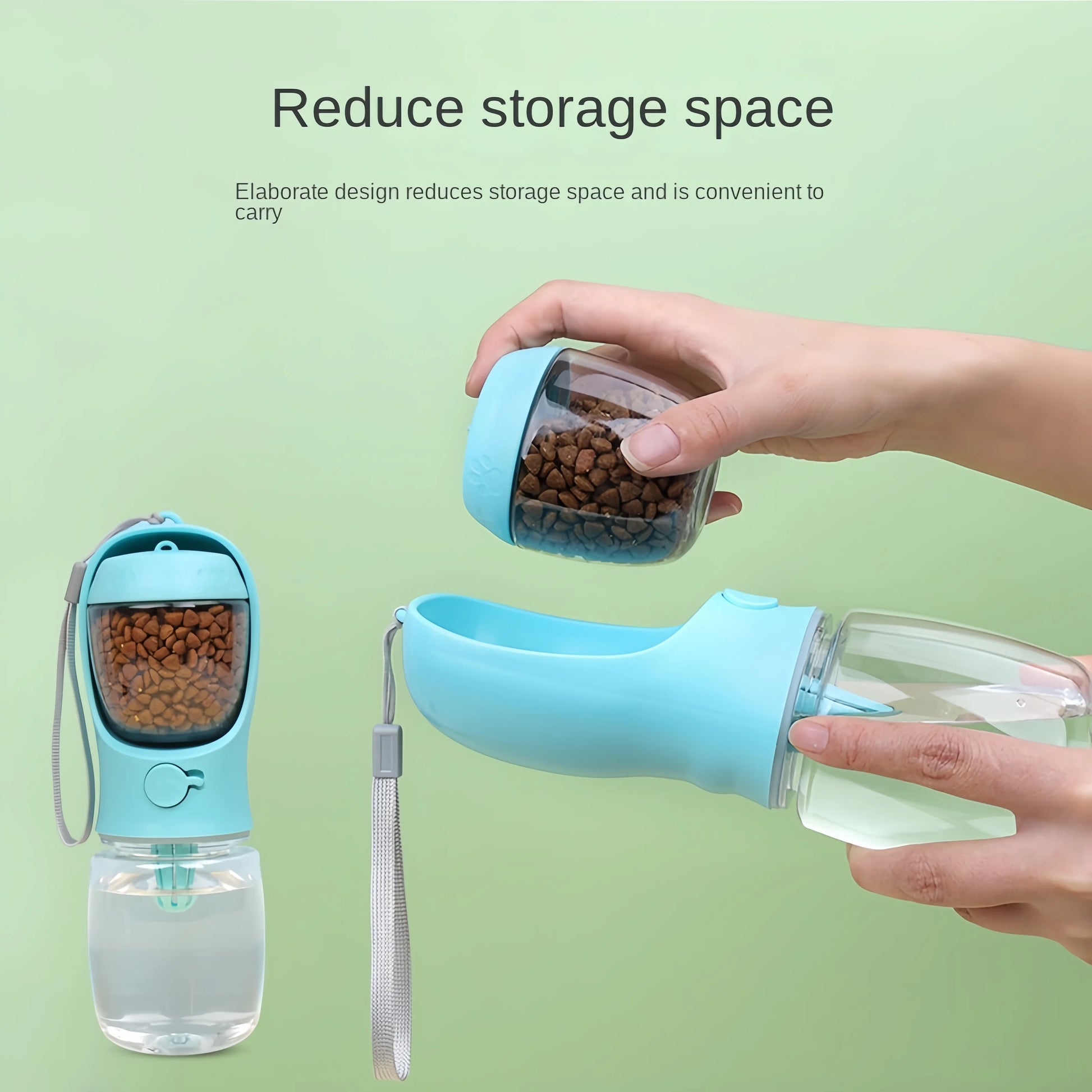 All-in-One Water and Food Portable Bottle for Dogs and Cats