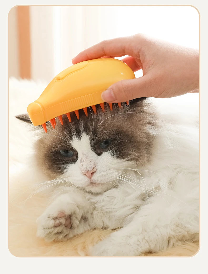 3-in-1 Steamy Cat Grooming Brush