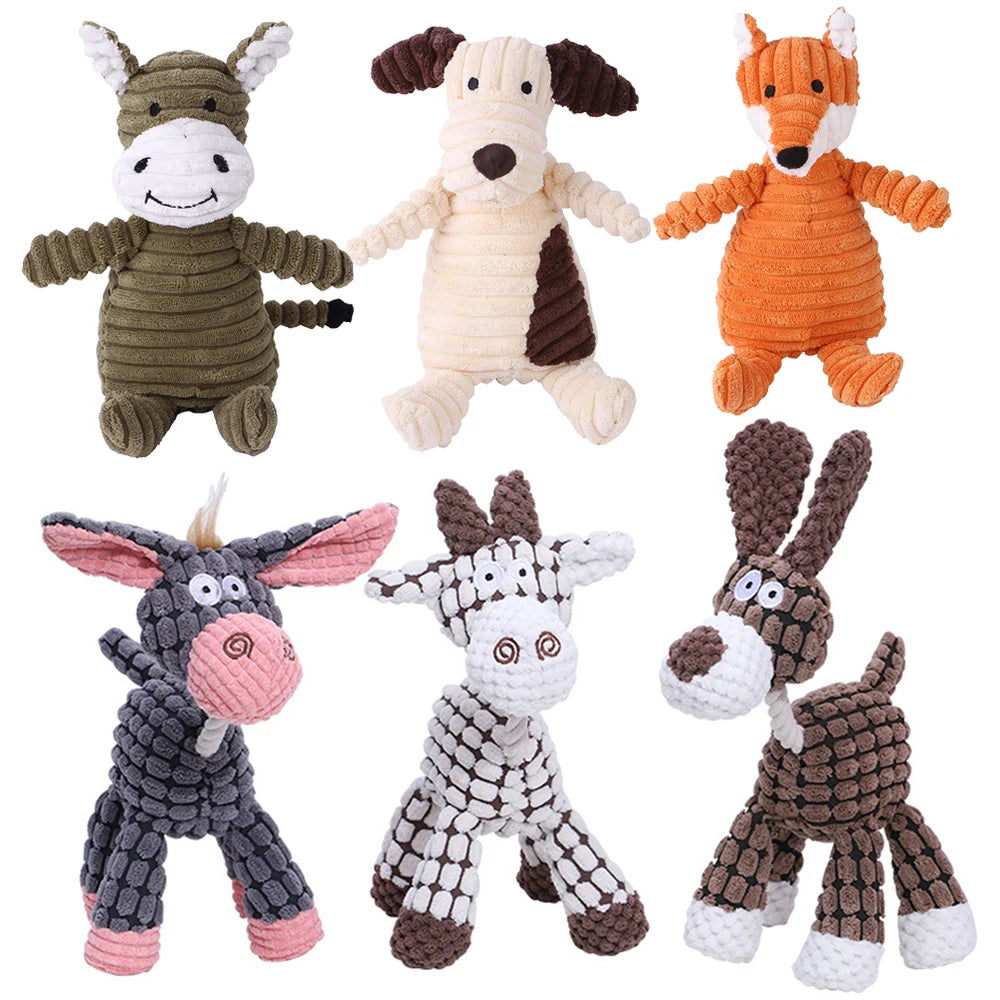 SqueakBuddy Animal Plush Dog Toys