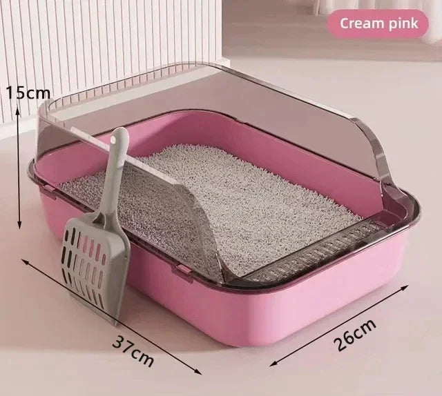 Spacious Cat Litter Box - Anti-Splash Design for Easy Cleaning