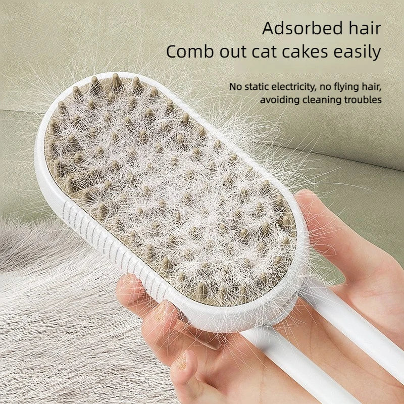 SteamEase Grooming Brush - Steamy Spray, Massage & Hair Removal Tool