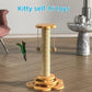 Twist & Scratch Cat Tower - Wooden Turntable Cat Toy with Scratch Board