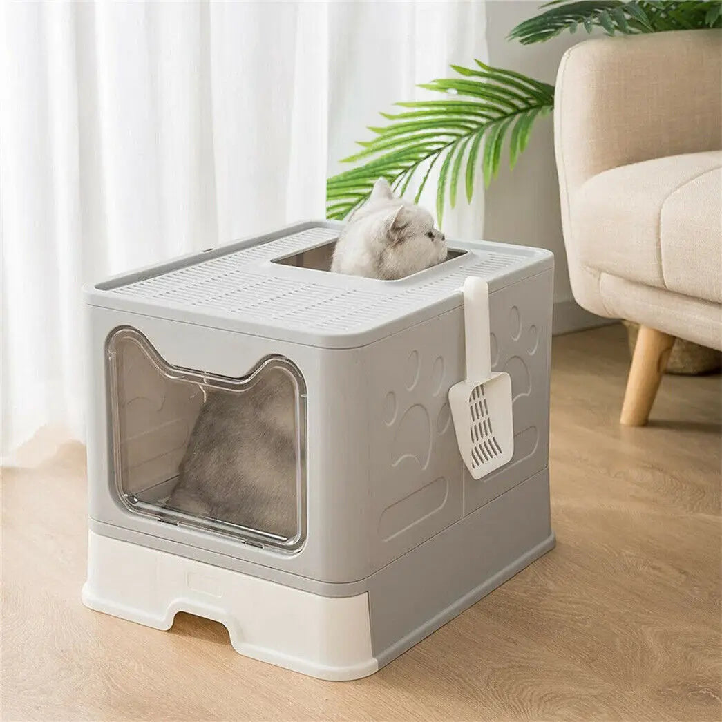 EasyFold Cat Litter Box - Foldable with Scoop & Drawer