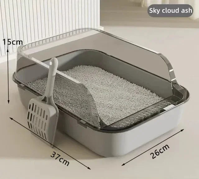 Spacious Cat Litter Box - Anti-Splash Design for Easy Cleaning