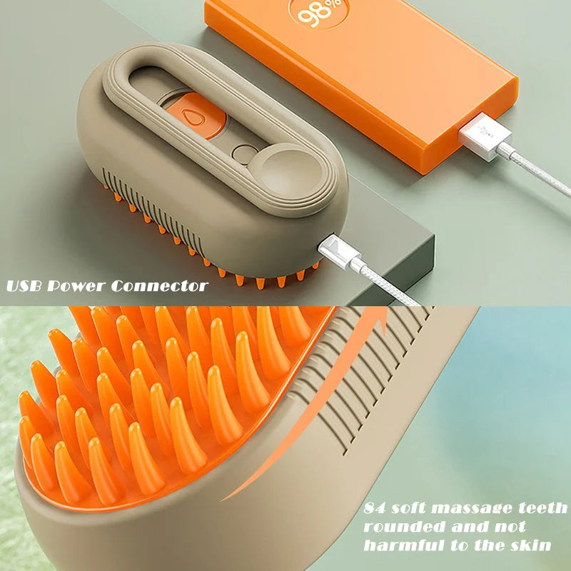 SteamEase Grooming Brush - Steamy Spray, Massage & Hair Removal Tool