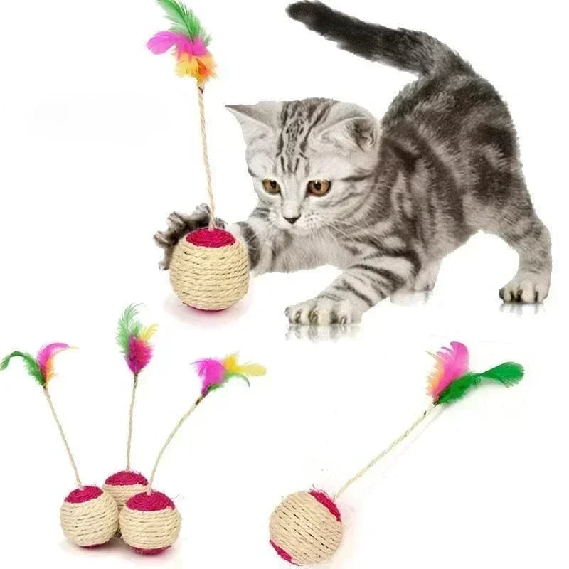 TwirlTail Sisal Scratch Ball - Interactive Toy for Kittens