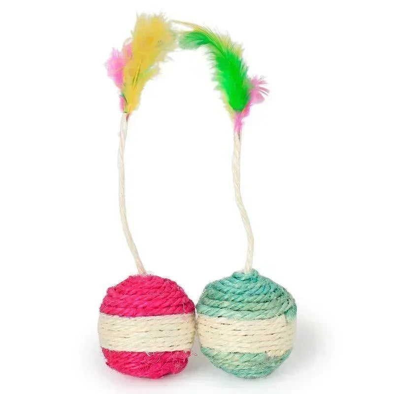 TwirlTail Sisal Scratch Ball - Interactive Toy for Kittens