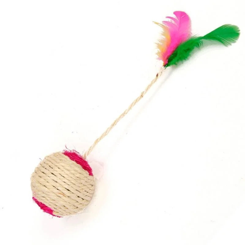 TwirlTail Sisal Scratch Ball - Interactive Toy for Kittens