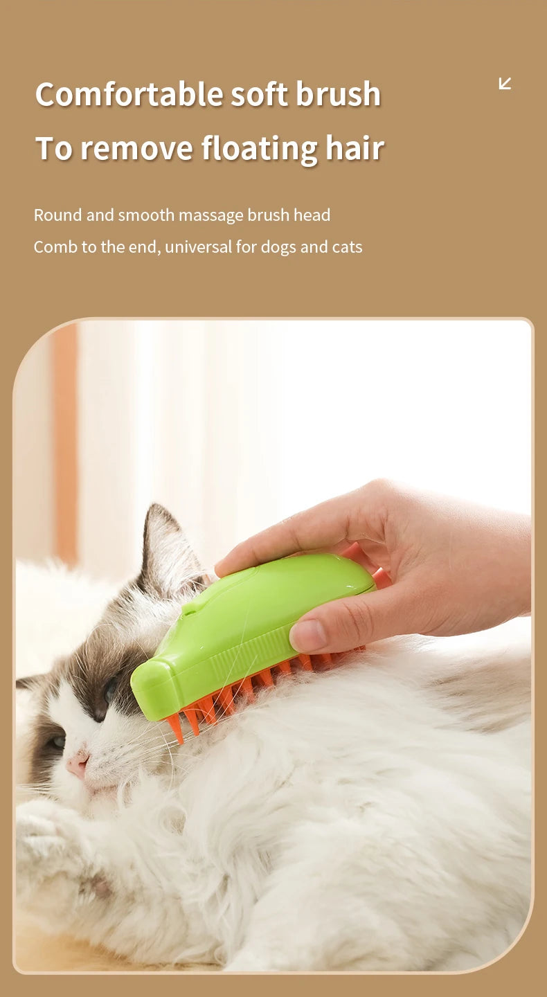 3-in-1 Steamy Cat Grooming Brush