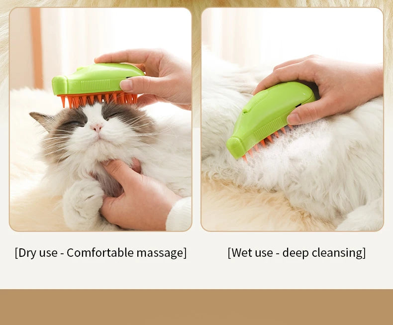 3-in-1 Steamy Cat Grooming Brush