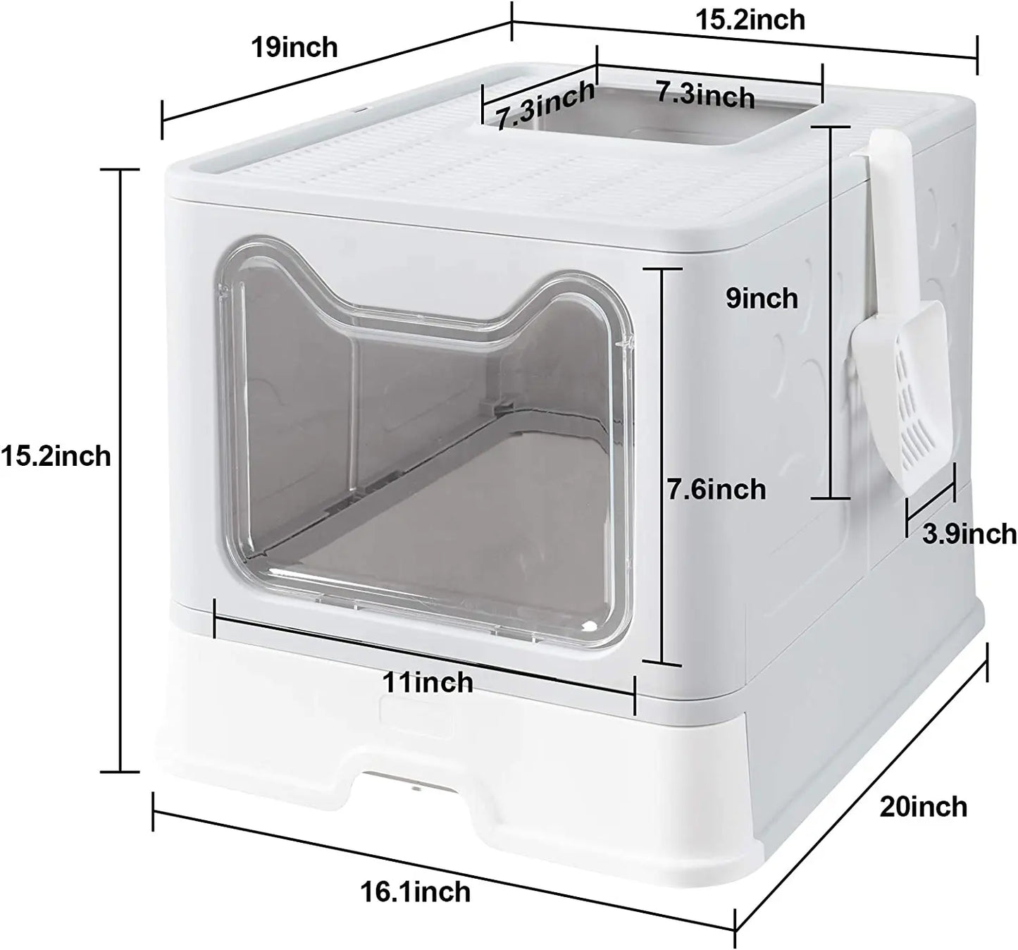 EasyFold Cat Litter Box - Foldable with Scoop & Drawer